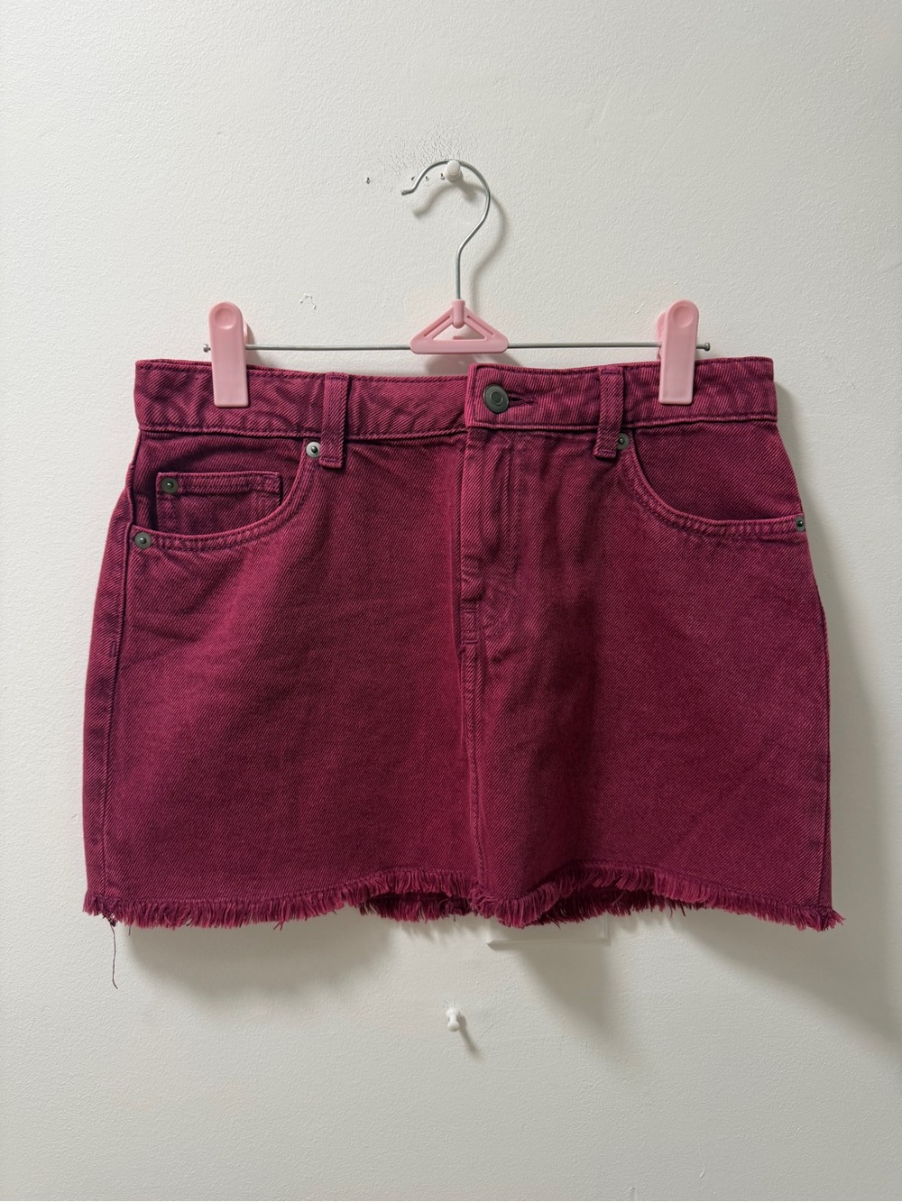 NWT H&M Divided Burgundy Denim Skirt Size 2